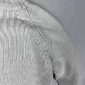 White zip up high neck cotton jumper (S/M)