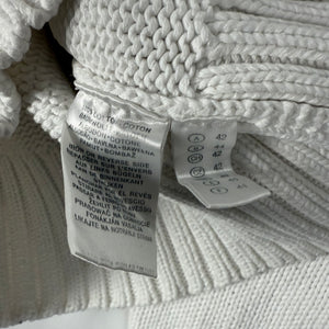 White zip up high neck cotton jumper (S/M)