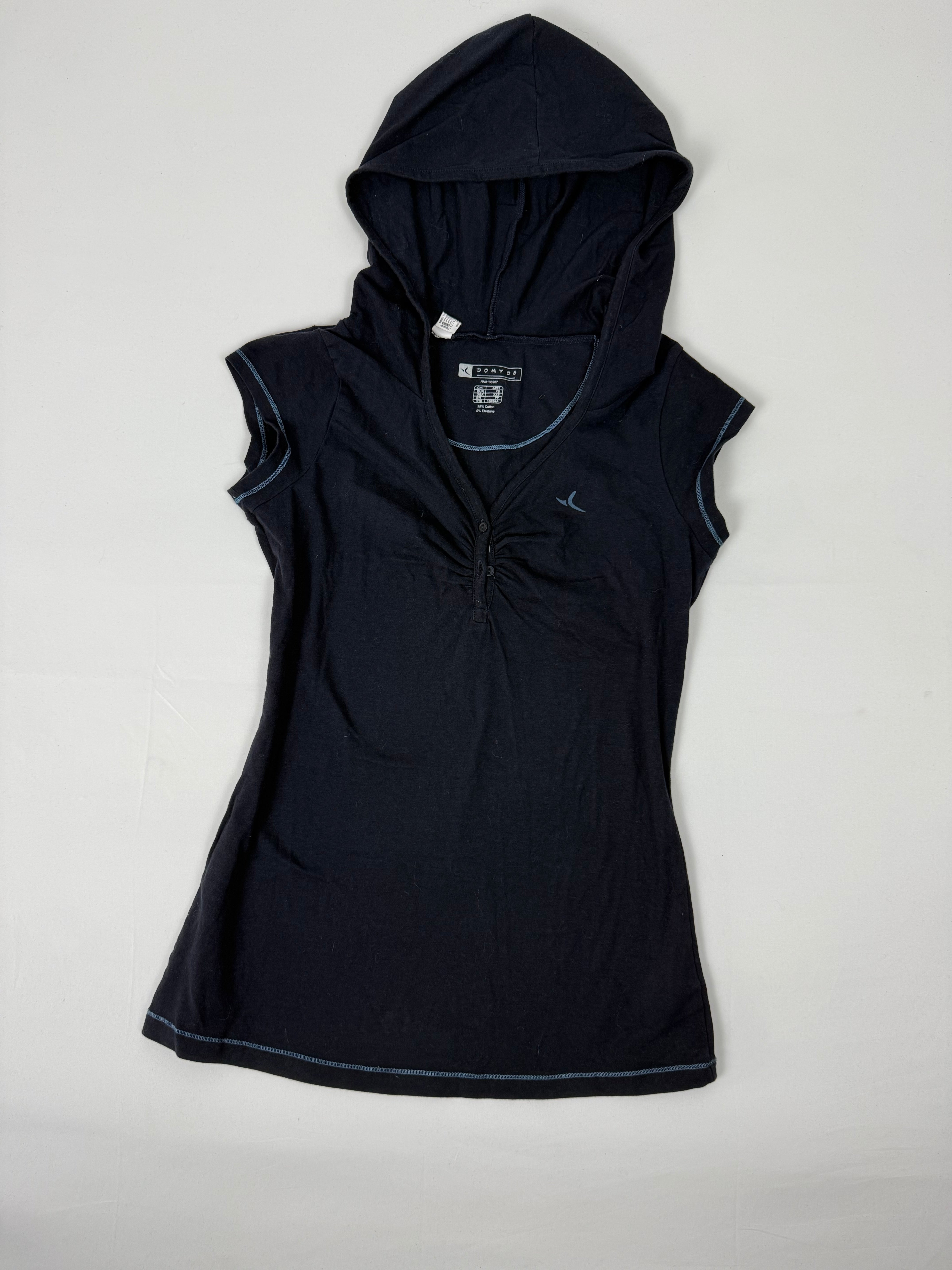 Navy hooded activewear tee (S)