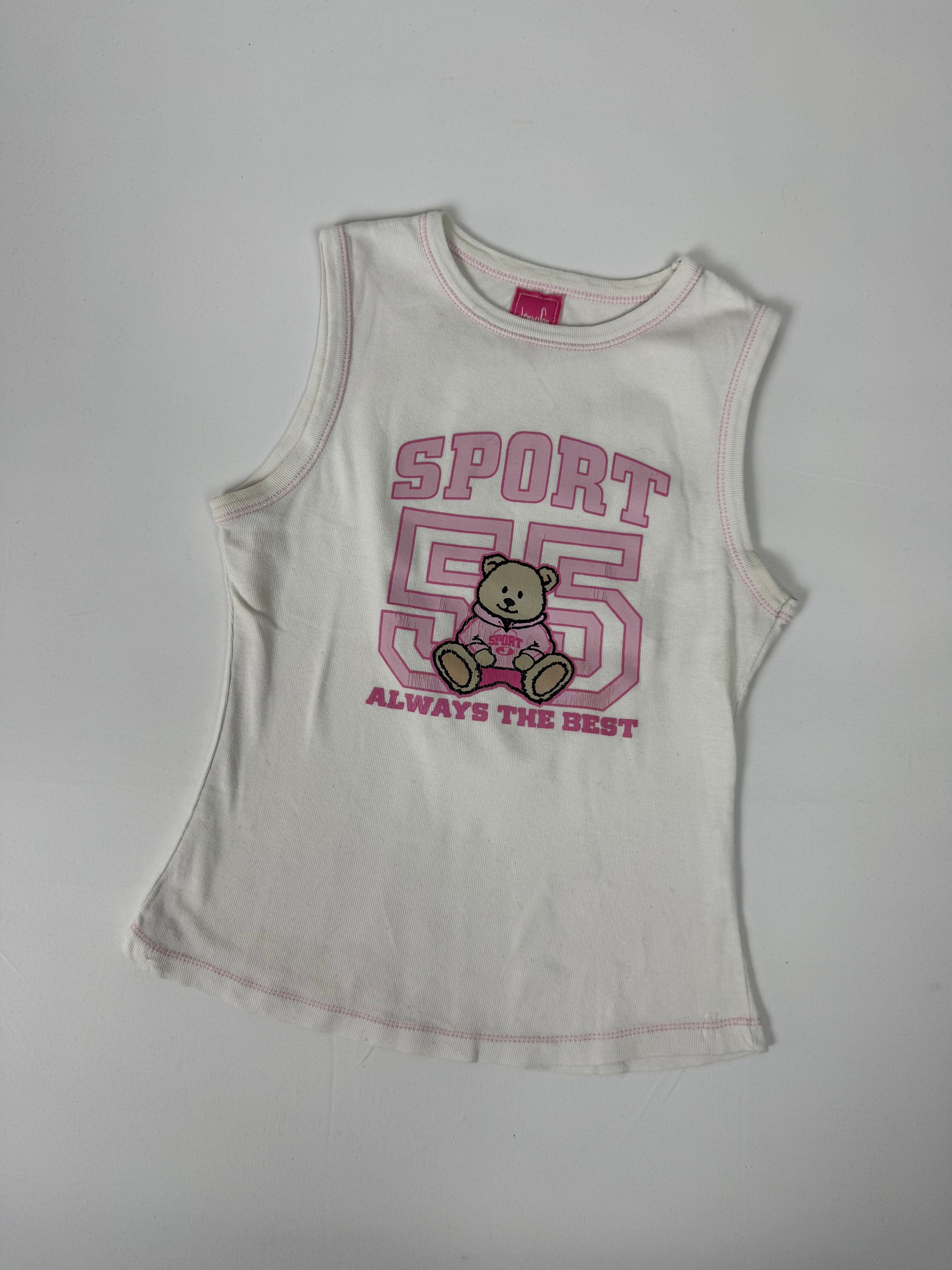 White graphic cotton tank top (S)
