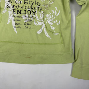 Green graphic cotton hoodie (L)