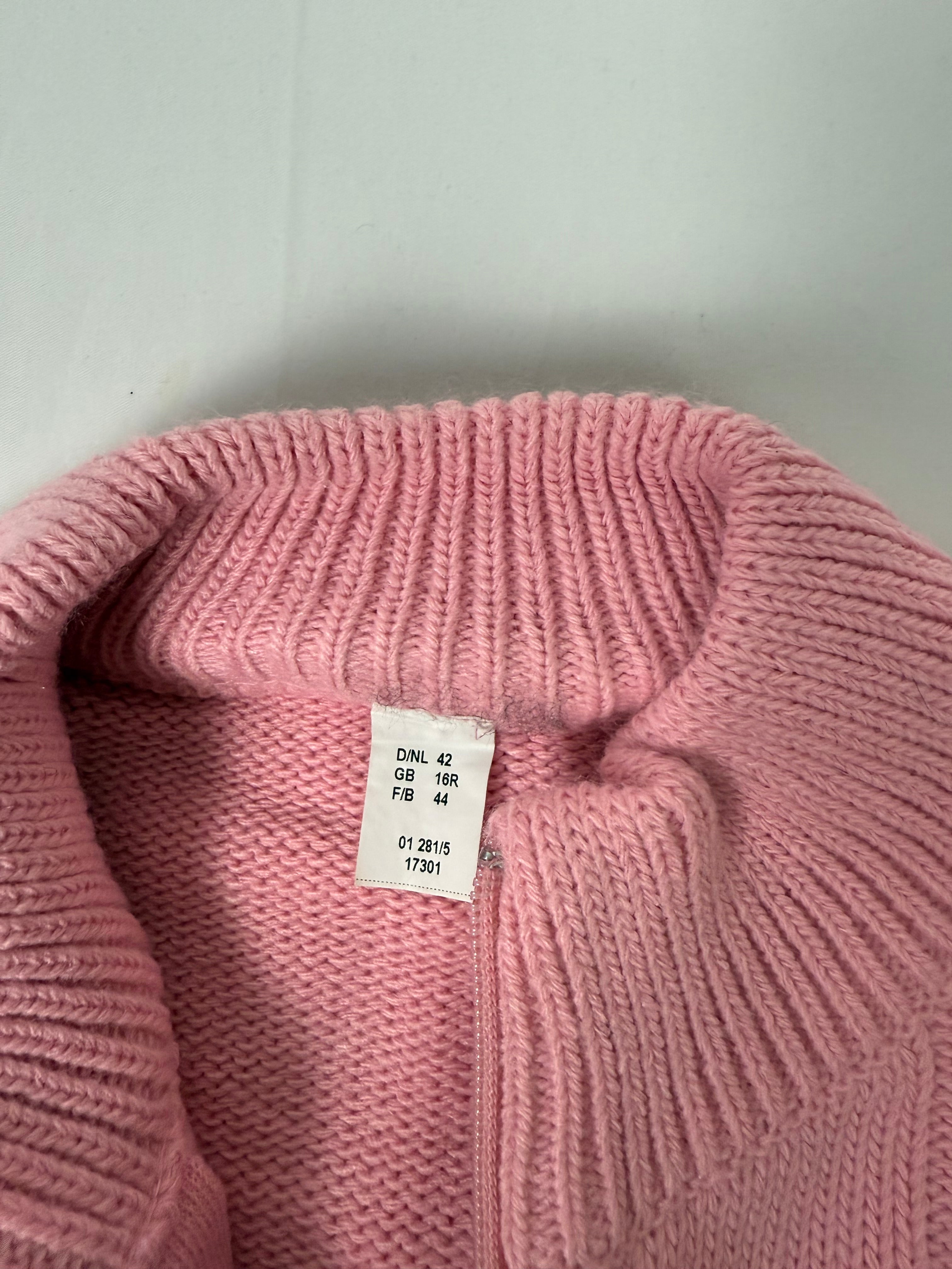 Pink zip up cardigan jumper (XL)
