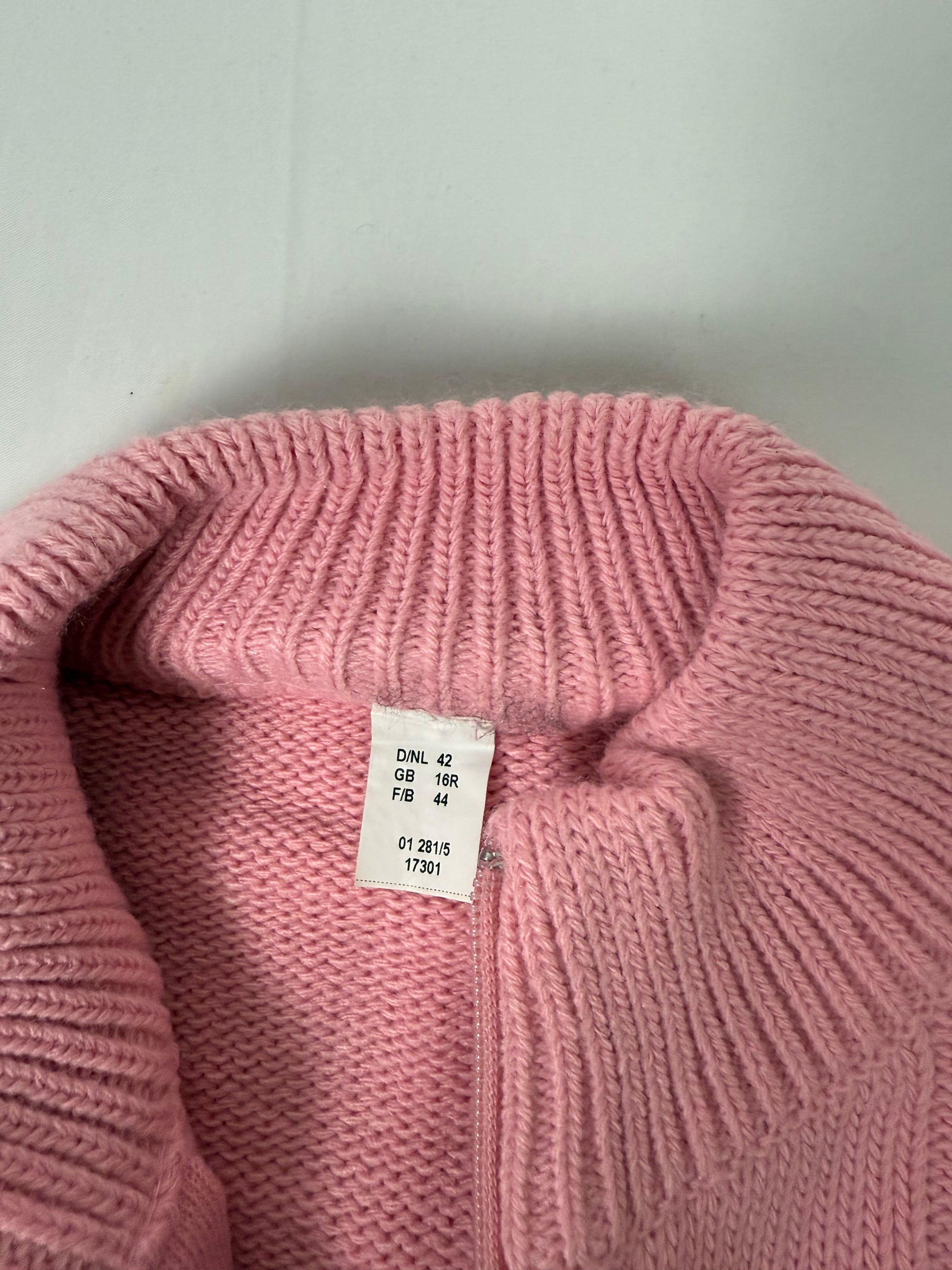 Pink zip up cardigan jumper (XL)