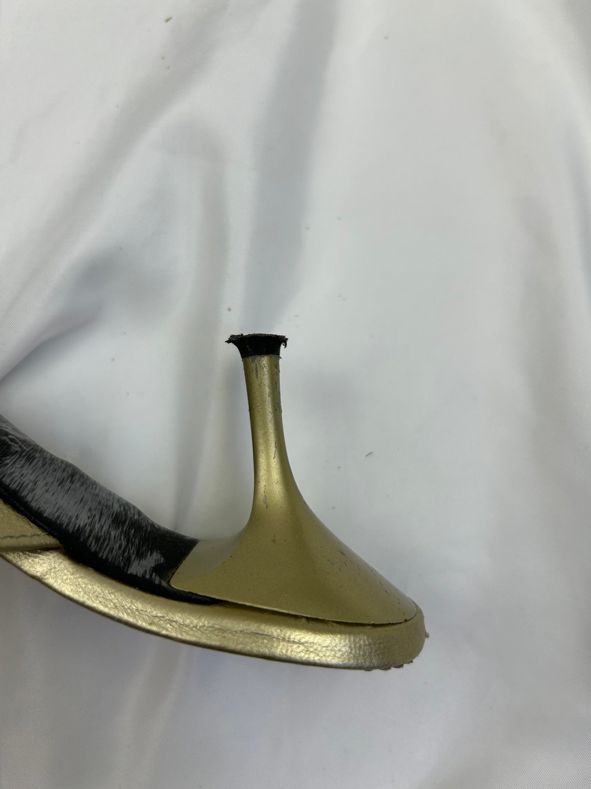 Gold 100% leather kitten heels summer mules (37)