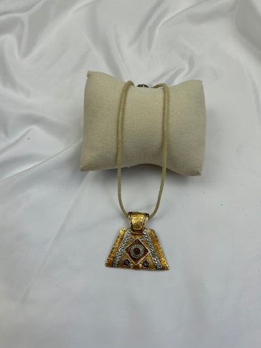 Stainless steel beige cord boho necklace