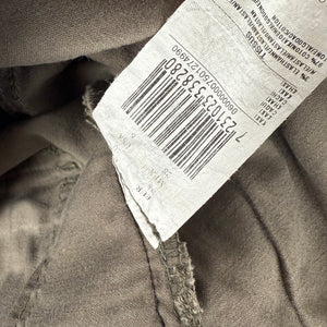 Khaki hooded denim zip up mini dress (S)