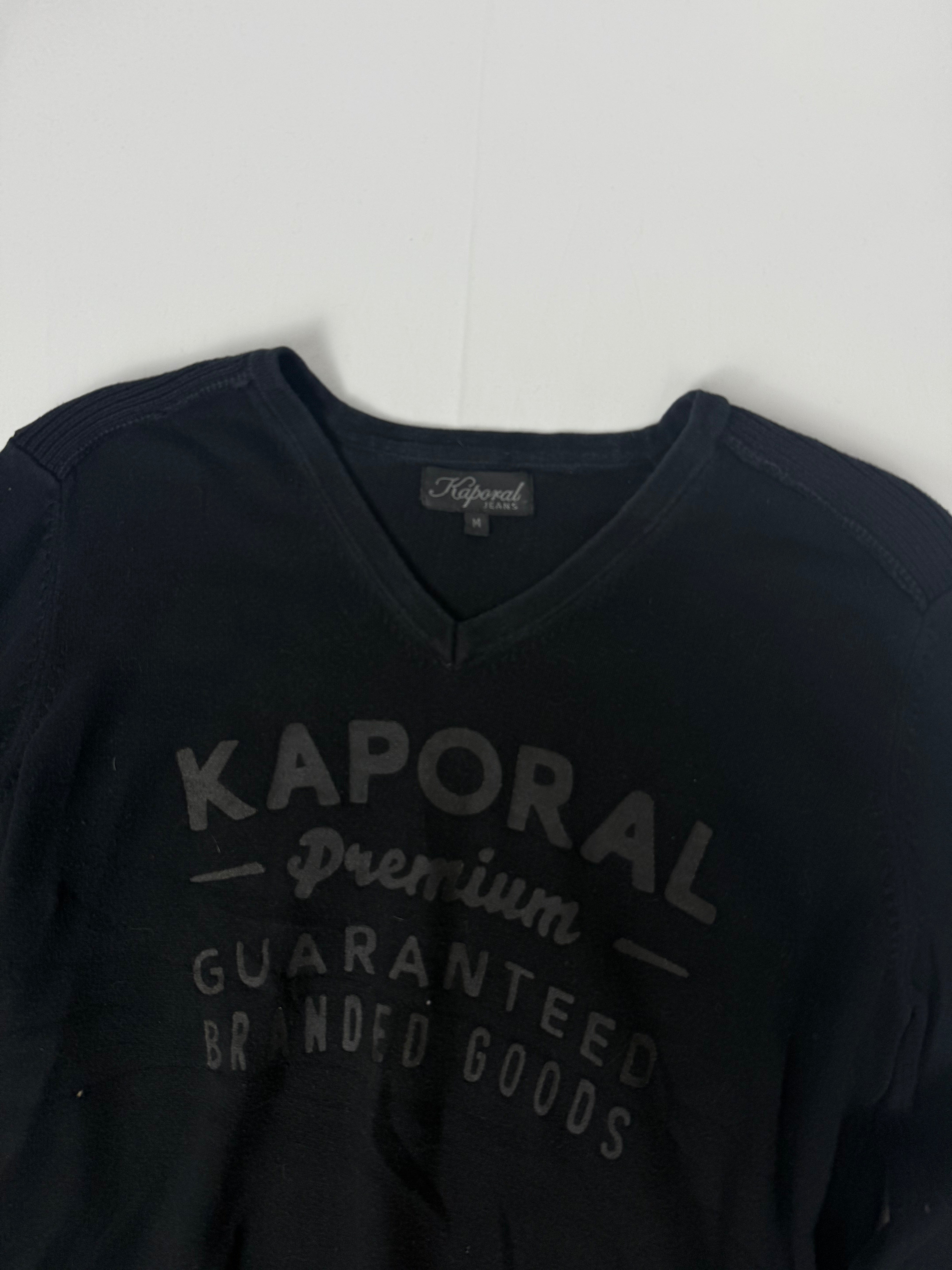 Black V neck 100% cotton jumper (M/L)