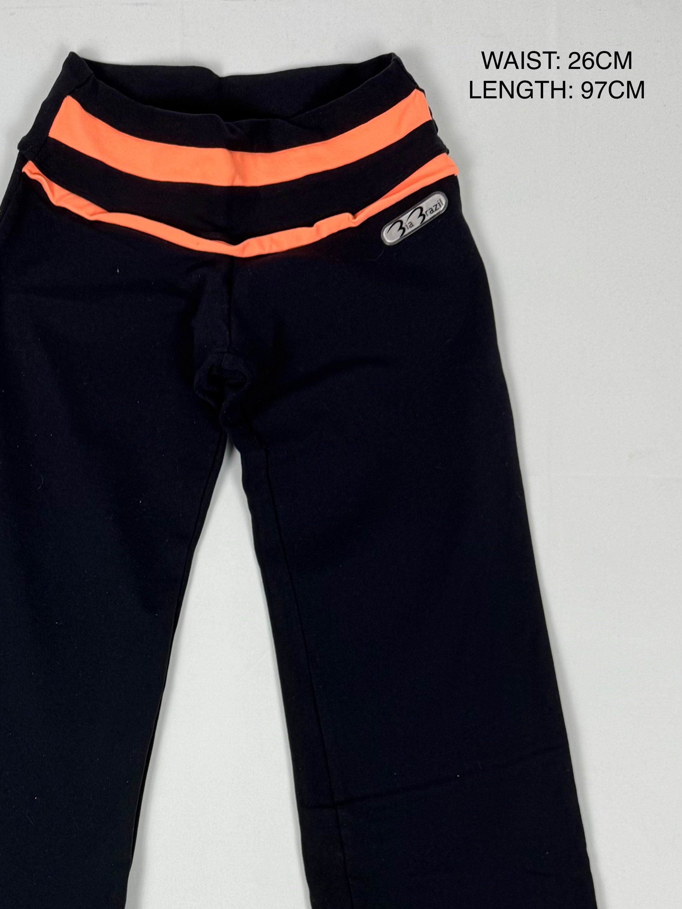 Pantalon droit taille basse en jean noir (XS)