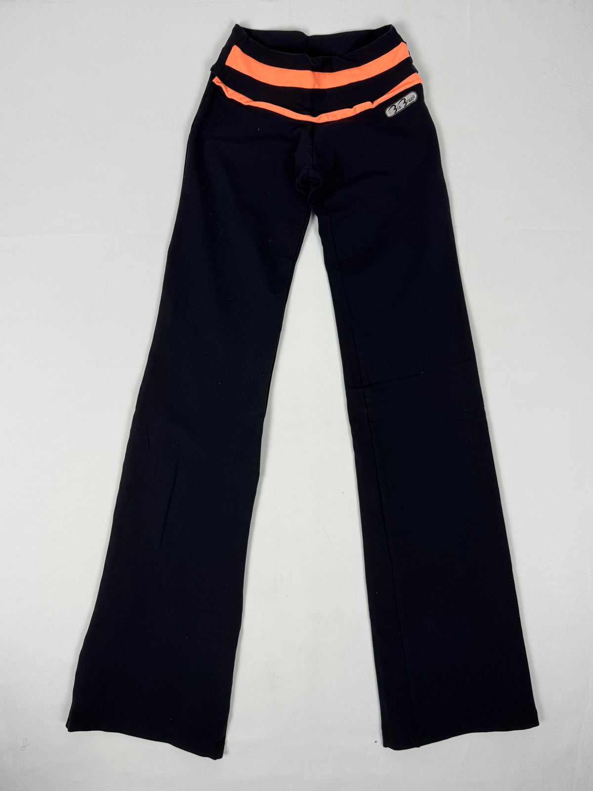 Pantalon droit taille basse en jean noir (XS)