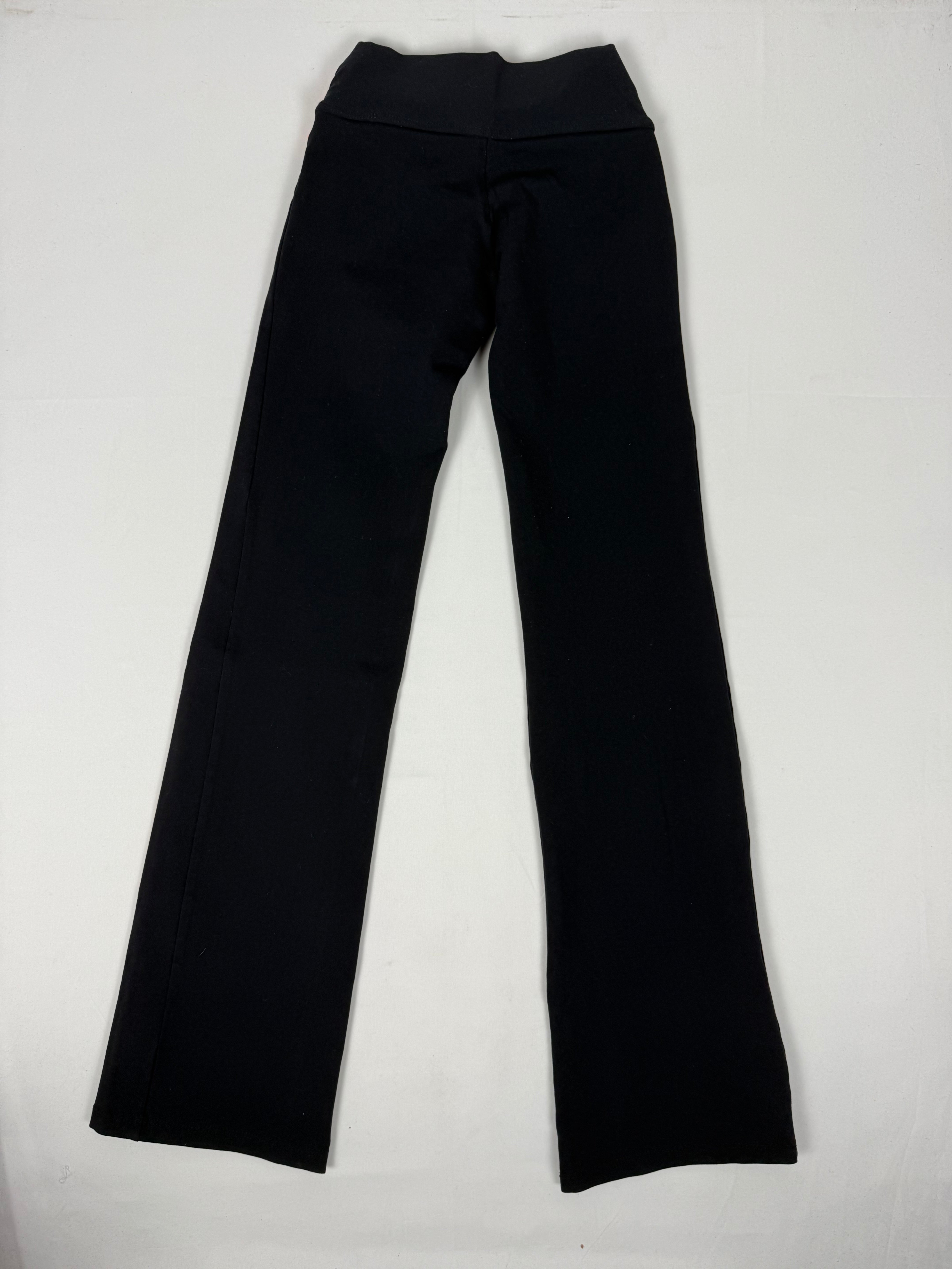 Pantalon droit taille basse en jean noir (XS)