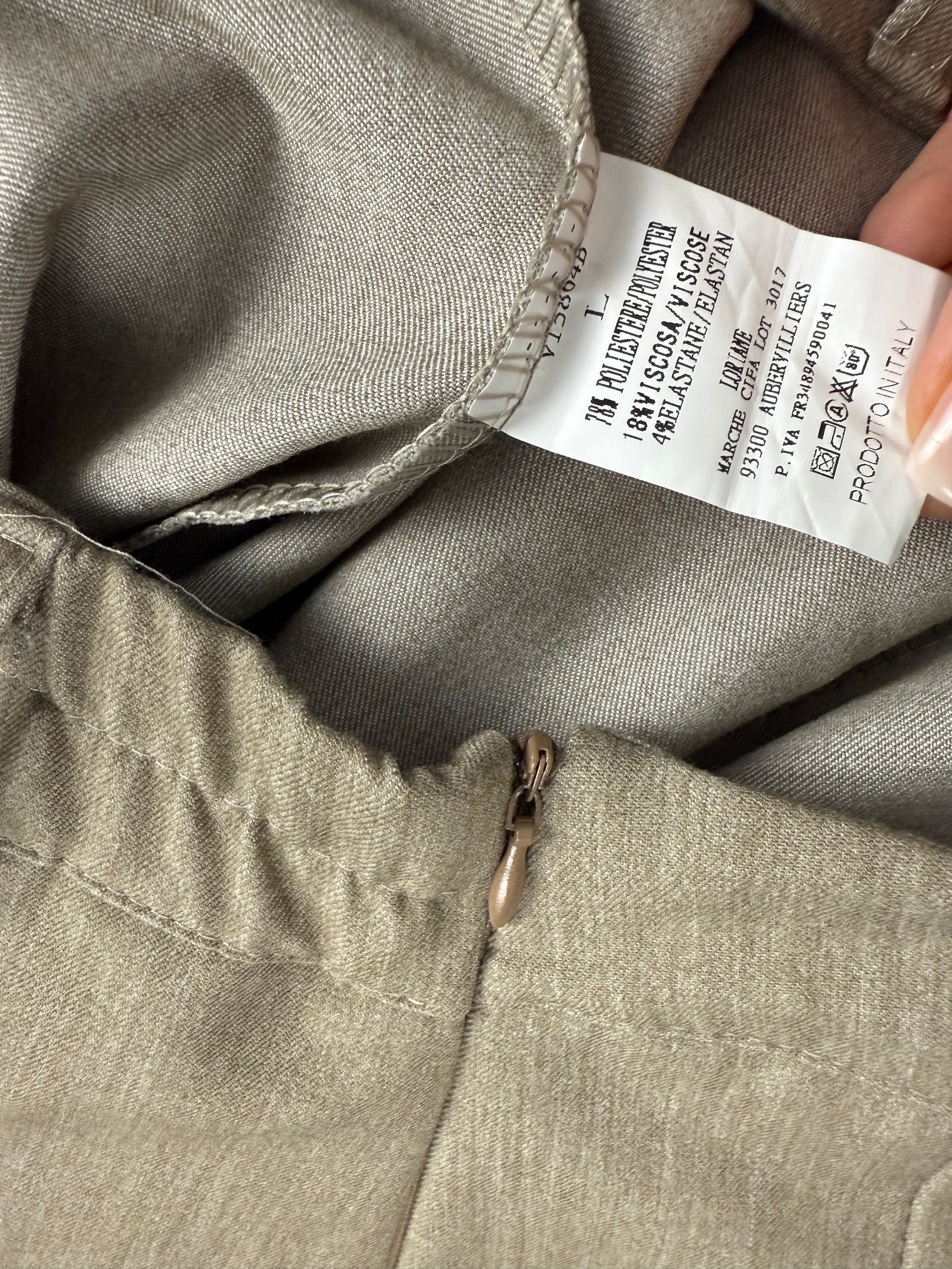 Beige low rise office mini skirt (S/M)