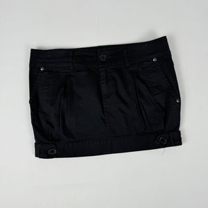 Black low rise office mini skirt (S)