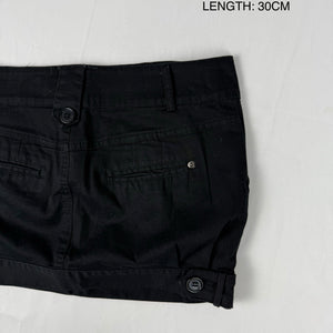 Black low rise office mini skirt (S)