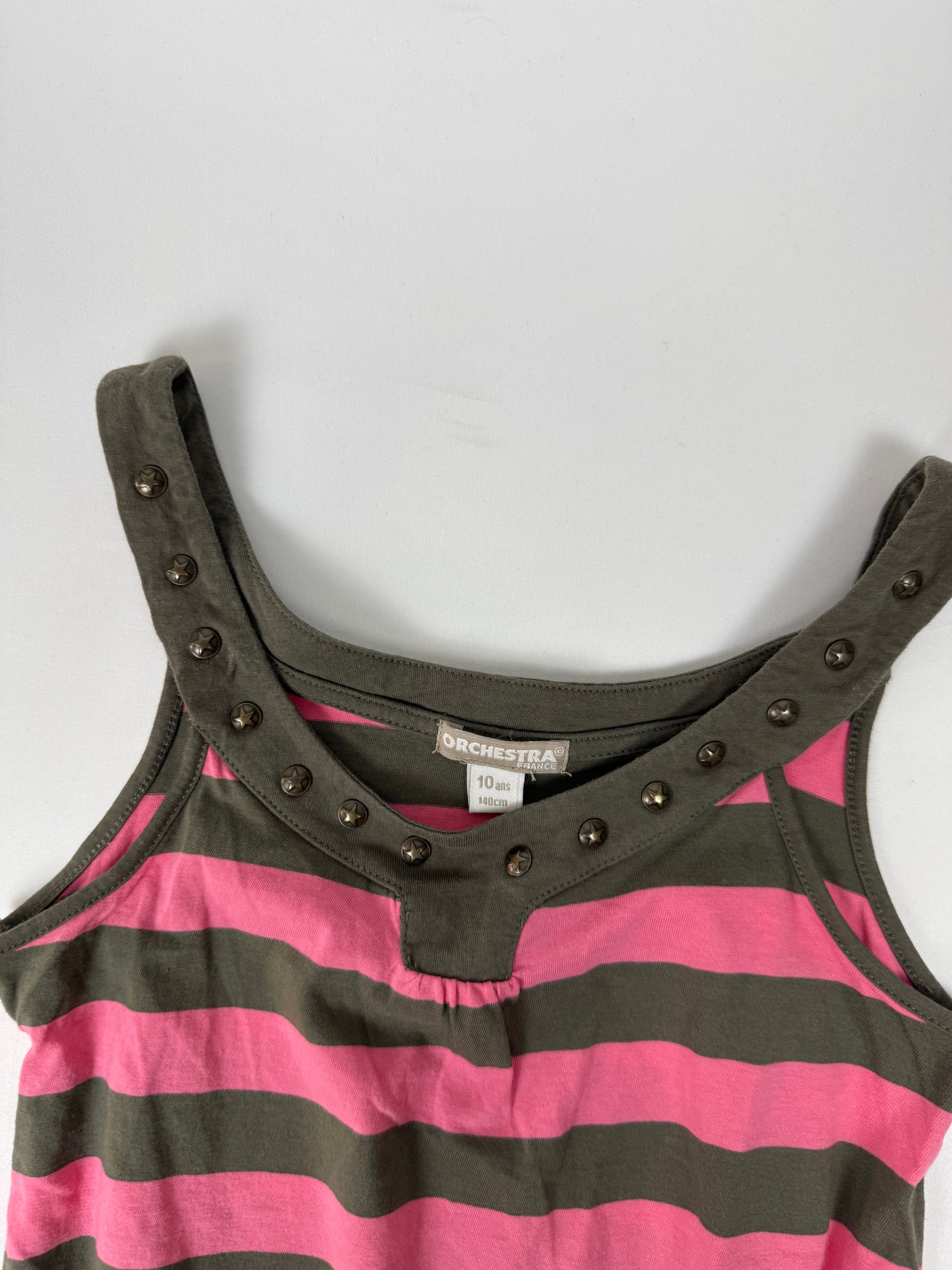 Pink striped cotton top (XS)