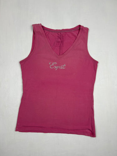 Pink strass logo tank top (S/M)