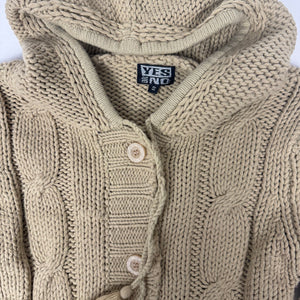 Beige hooded cardigan jumper (S)