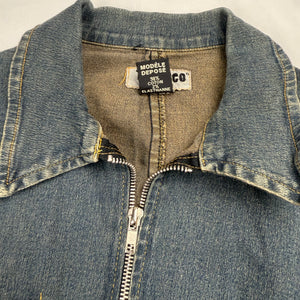 Blue denim tight fit long sleeves dress (S)