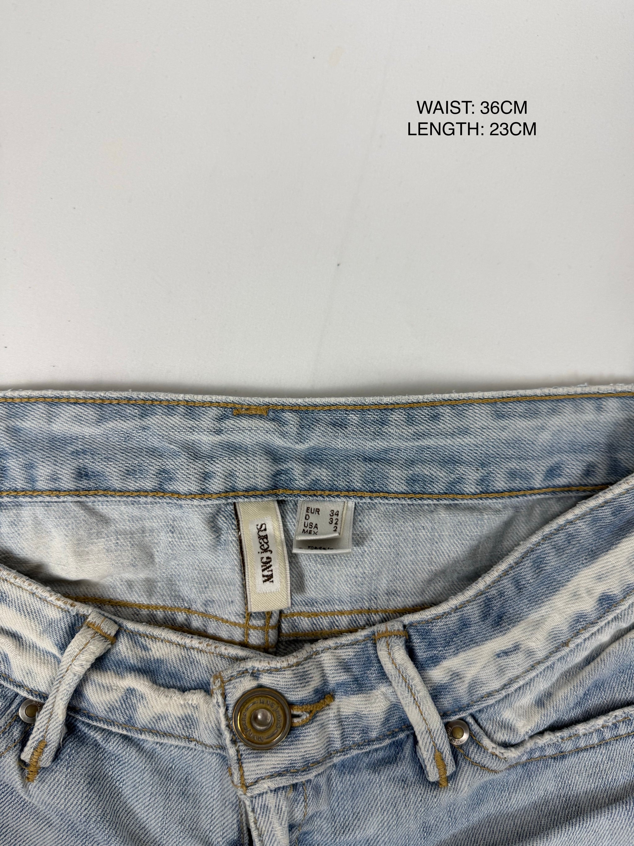 Blue denim low rise mini short (XS/S)