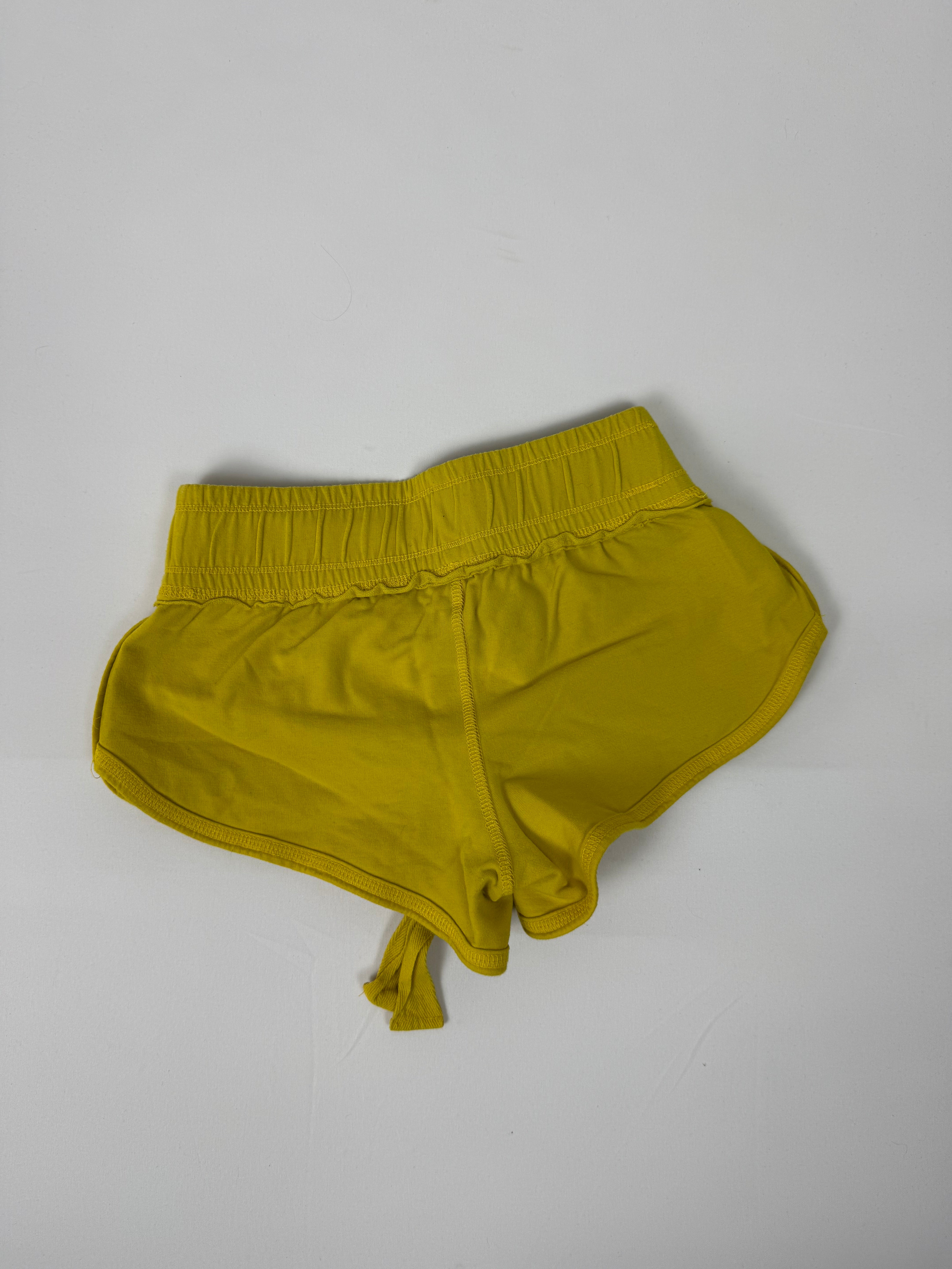 Yellow activewear cotton mini short (XS)