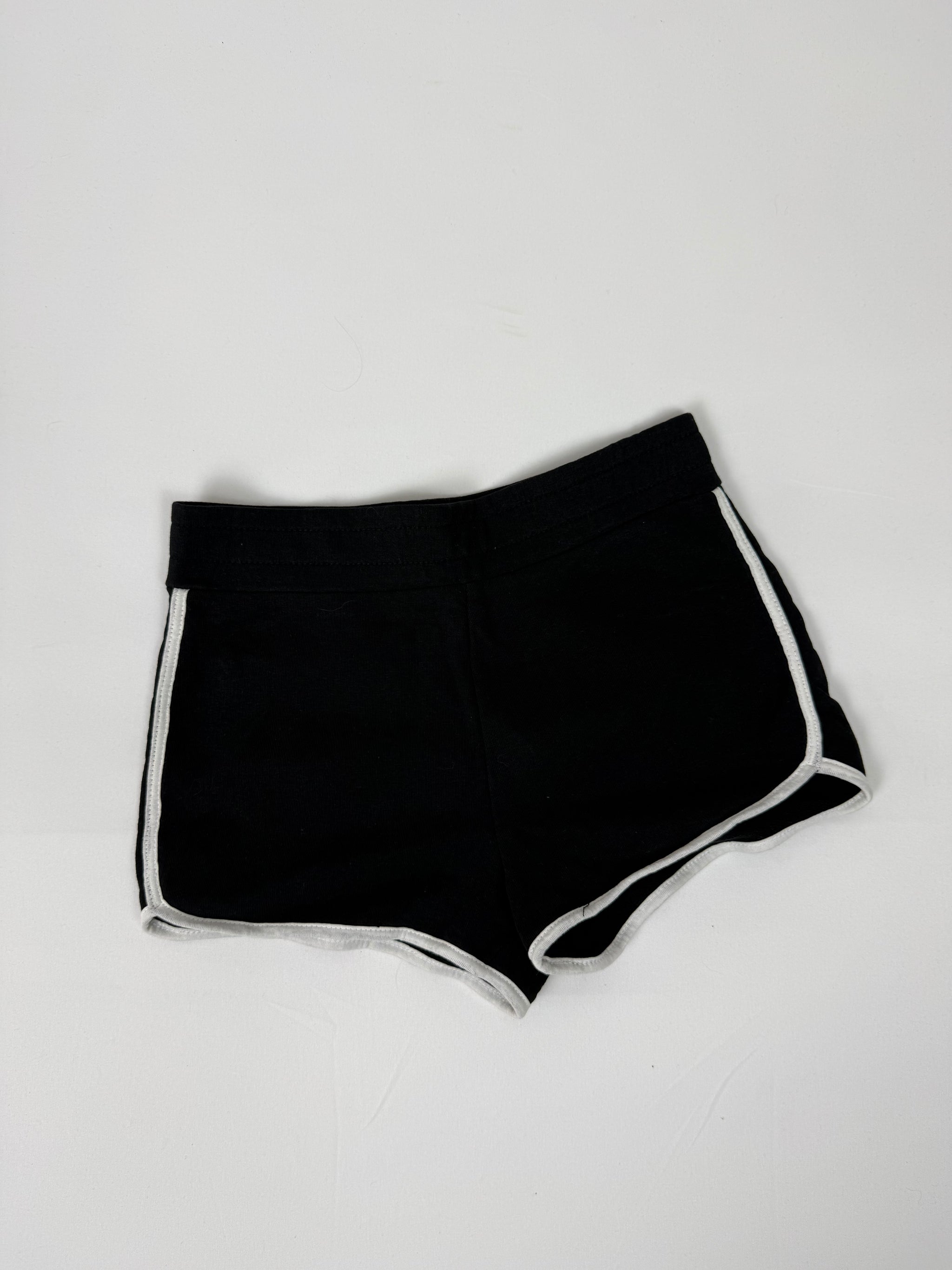 Black activewear low rise mini short (XXS)