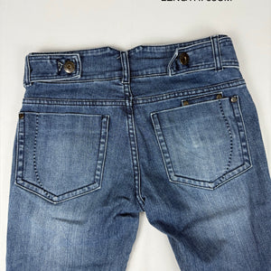 Blue denim low rise capri pants (S)