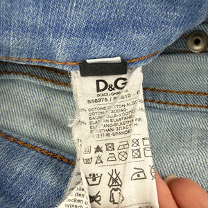 Blue denim low rise skinny pants (S)