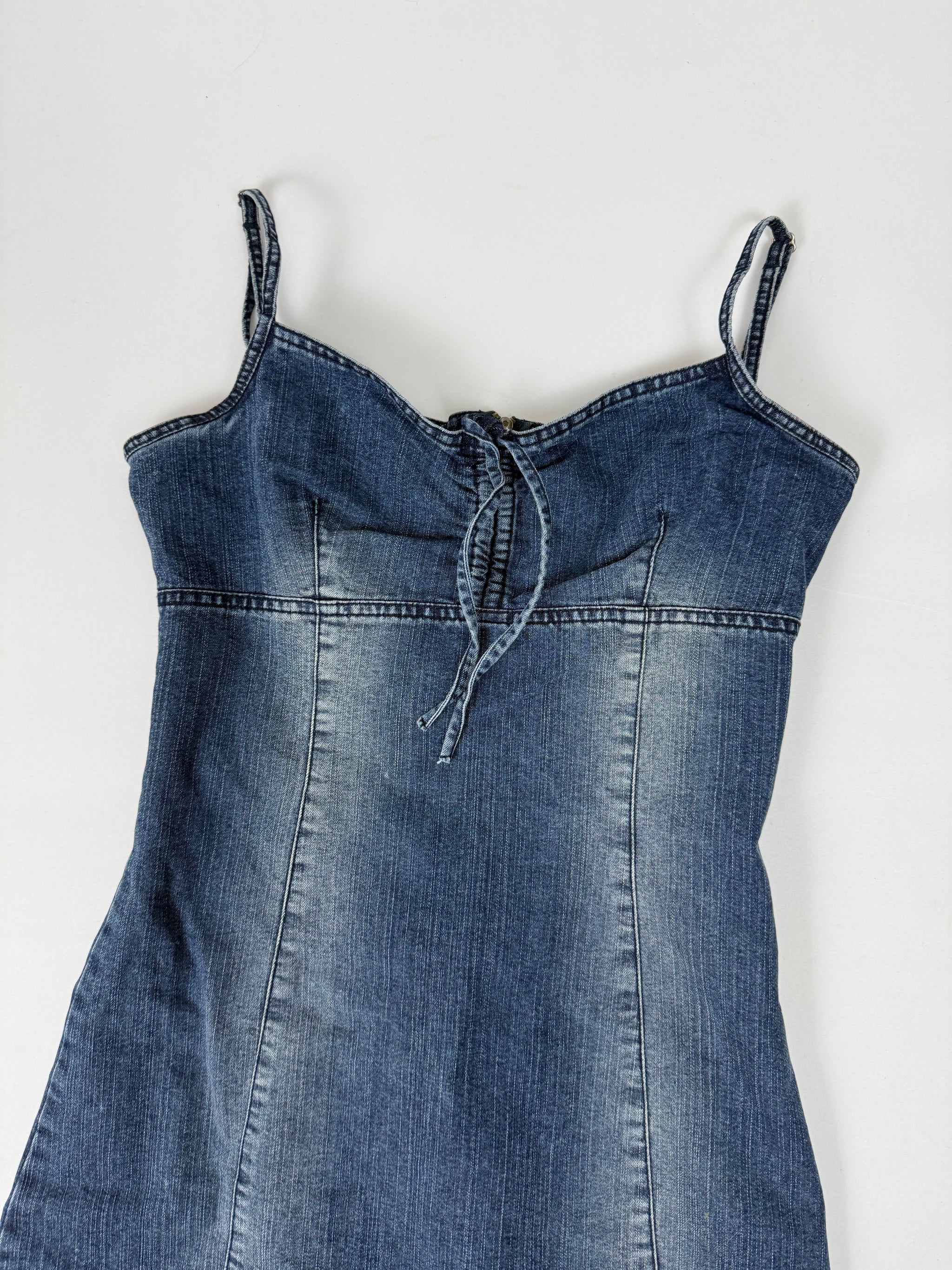 Blue denim tight fit mini dress (S)