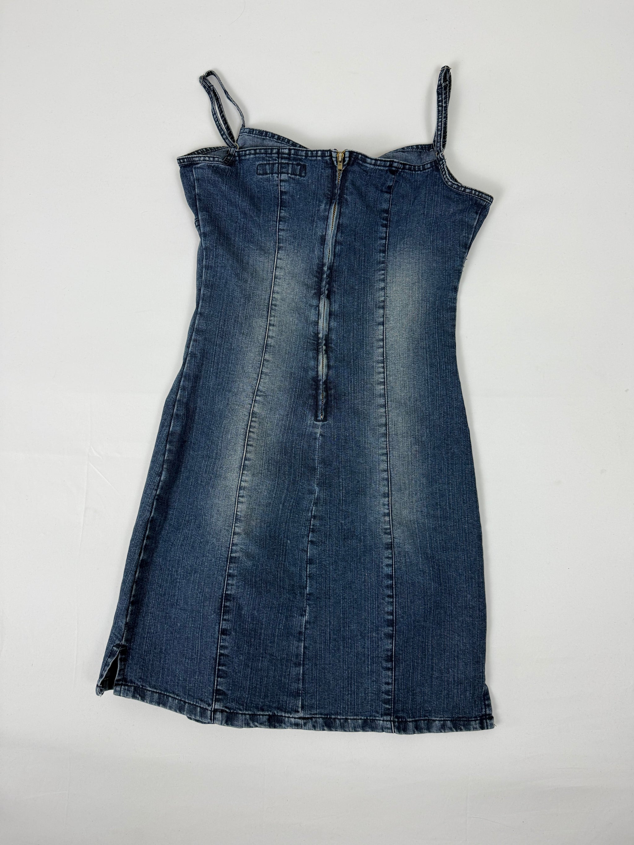 Blue denim tight fit mini dress (S)