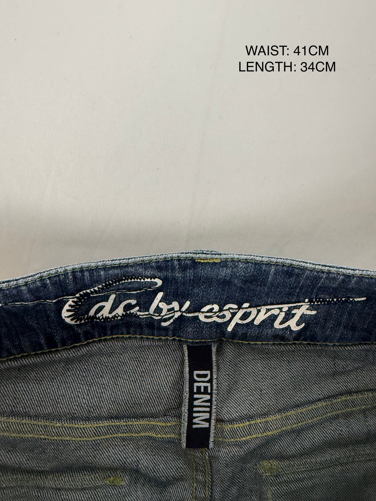 Blue denim low rise mini skirt (L)