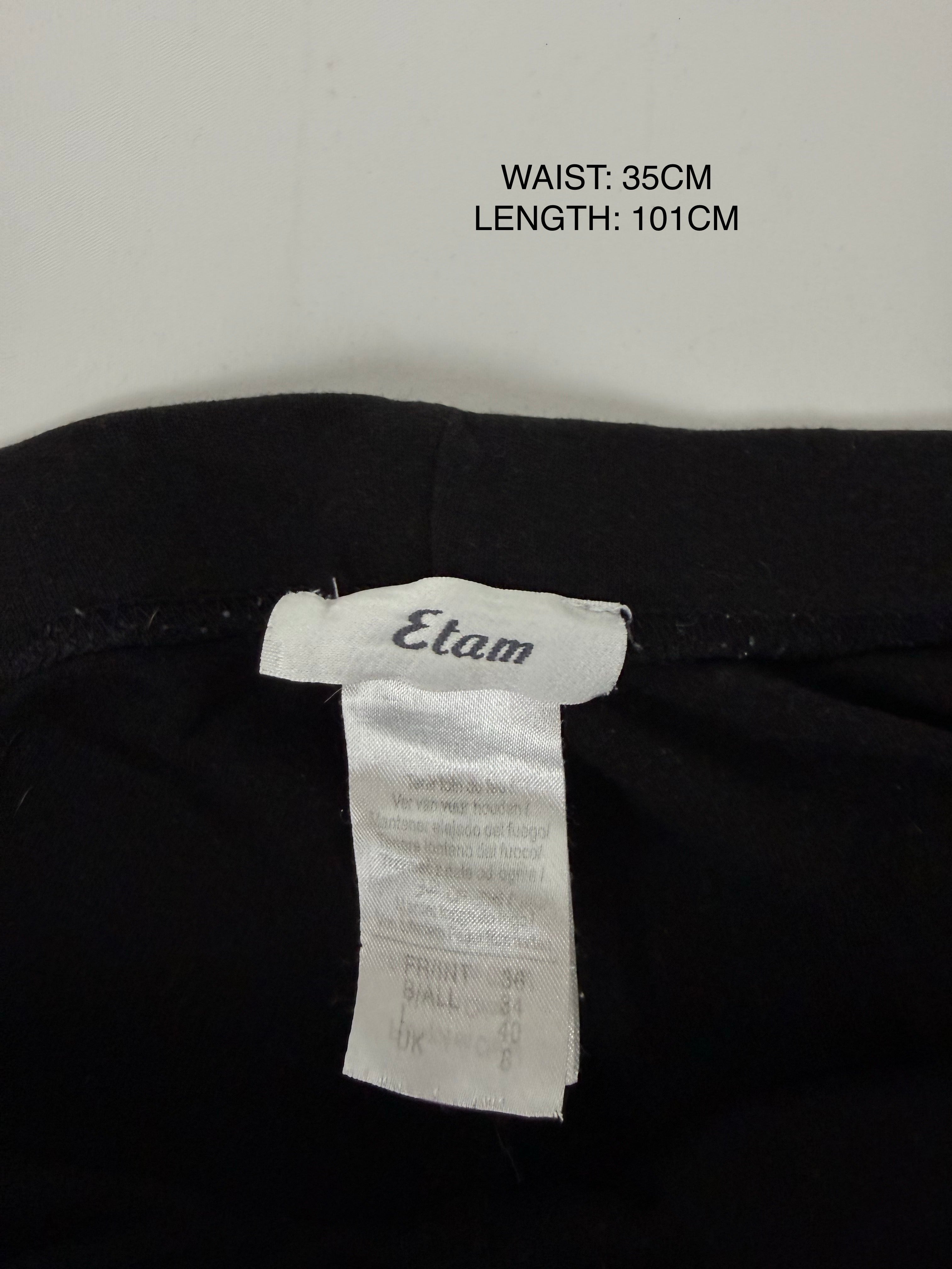 Pantalon droit taille basse en jean noir (XS)