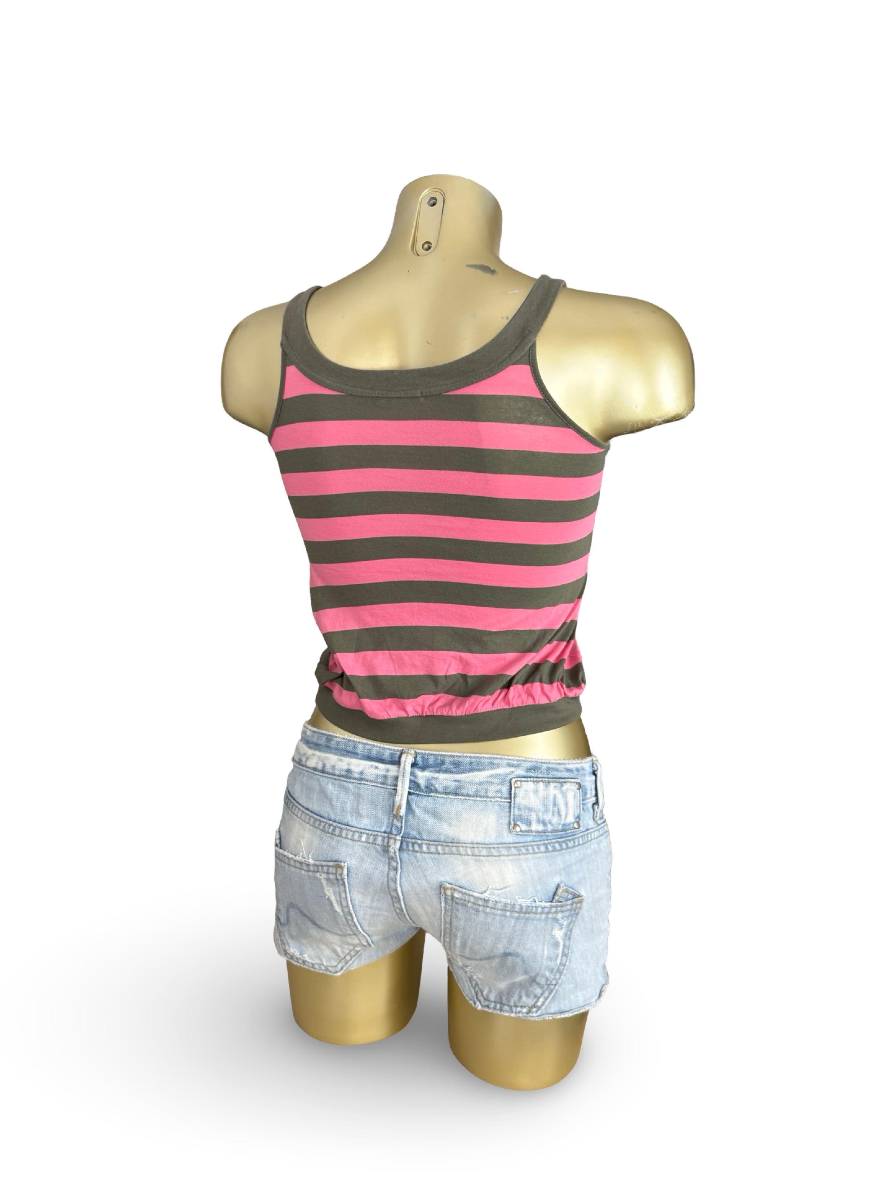 Pink striped cotton top (XS)