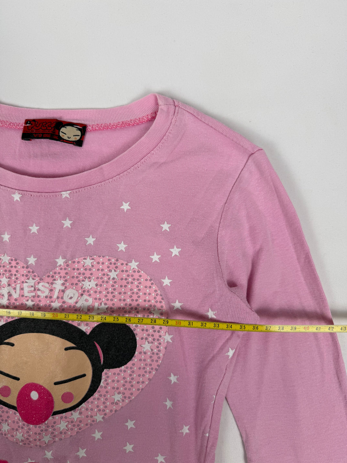 Pink graphic long sleeves top (S)