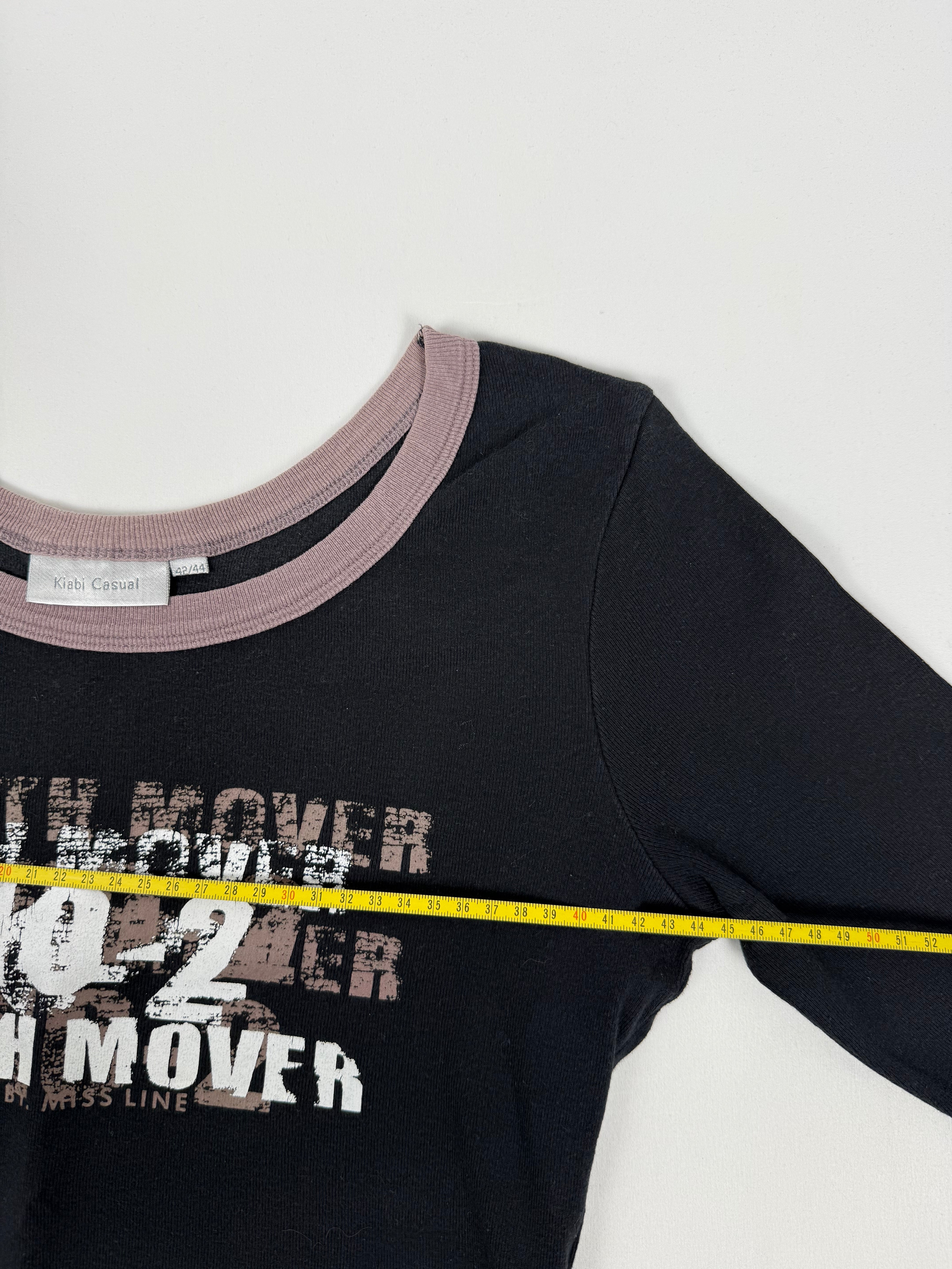 Black cotton graphic top (XL)
