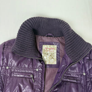 Purple tight fit puffer jacket (S)