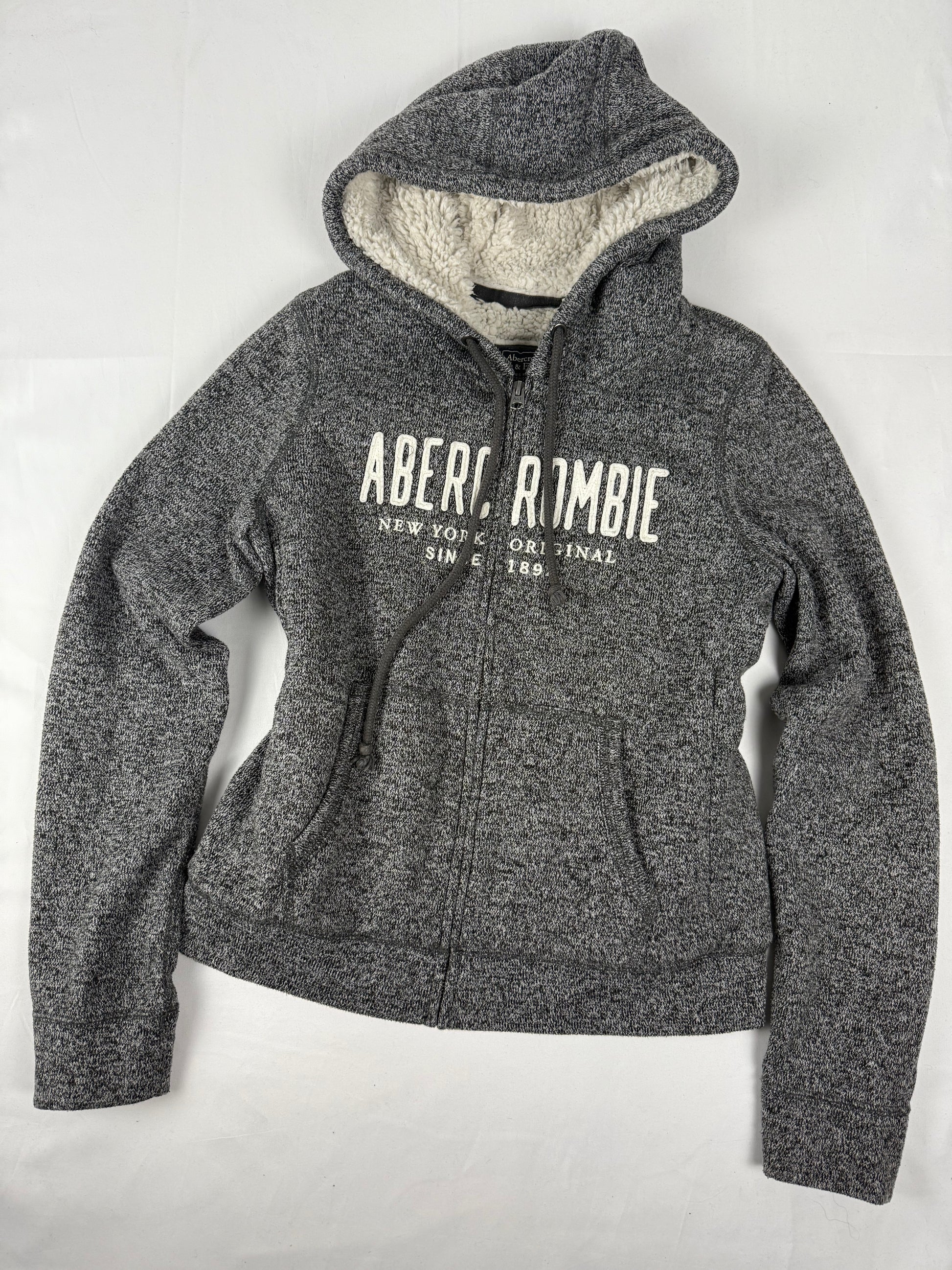 Grey inside fleece cotton hoodie (S)