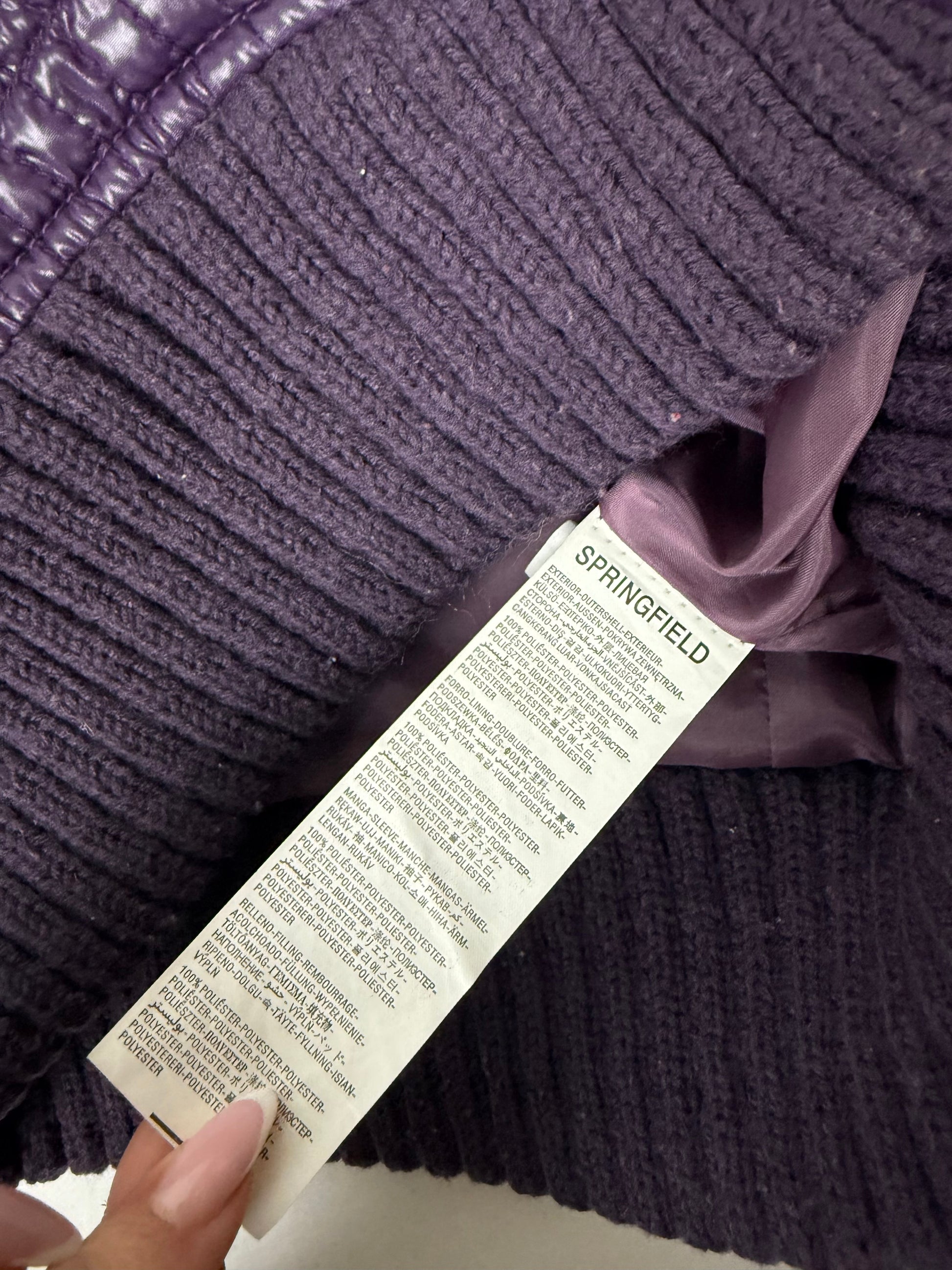 Purple tight fit puffer jacket (S)