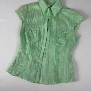 Green tight fit polo neck short sleeves shirt (S)