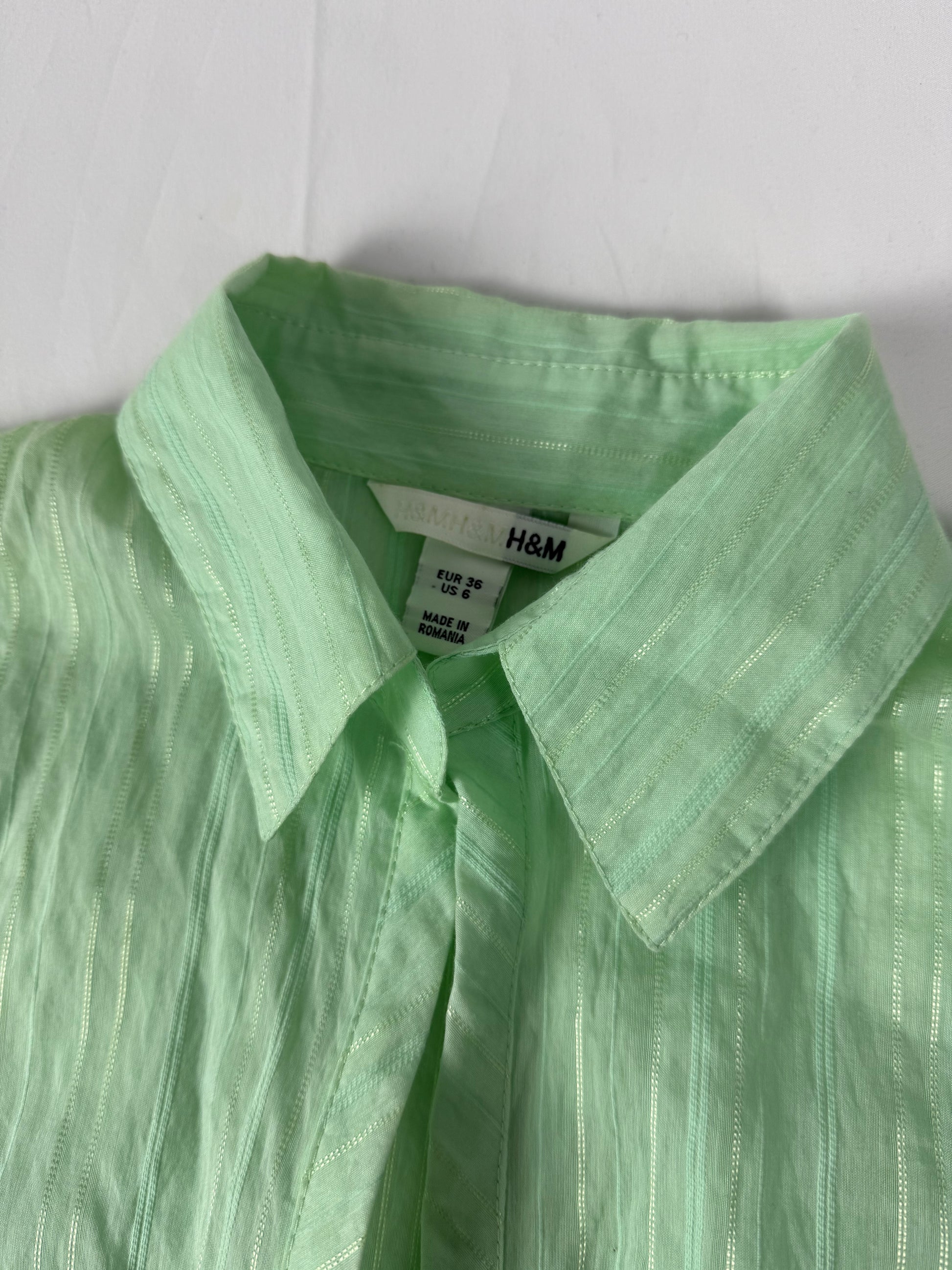 Green tight fit polo neck short sleeves shirt (S)