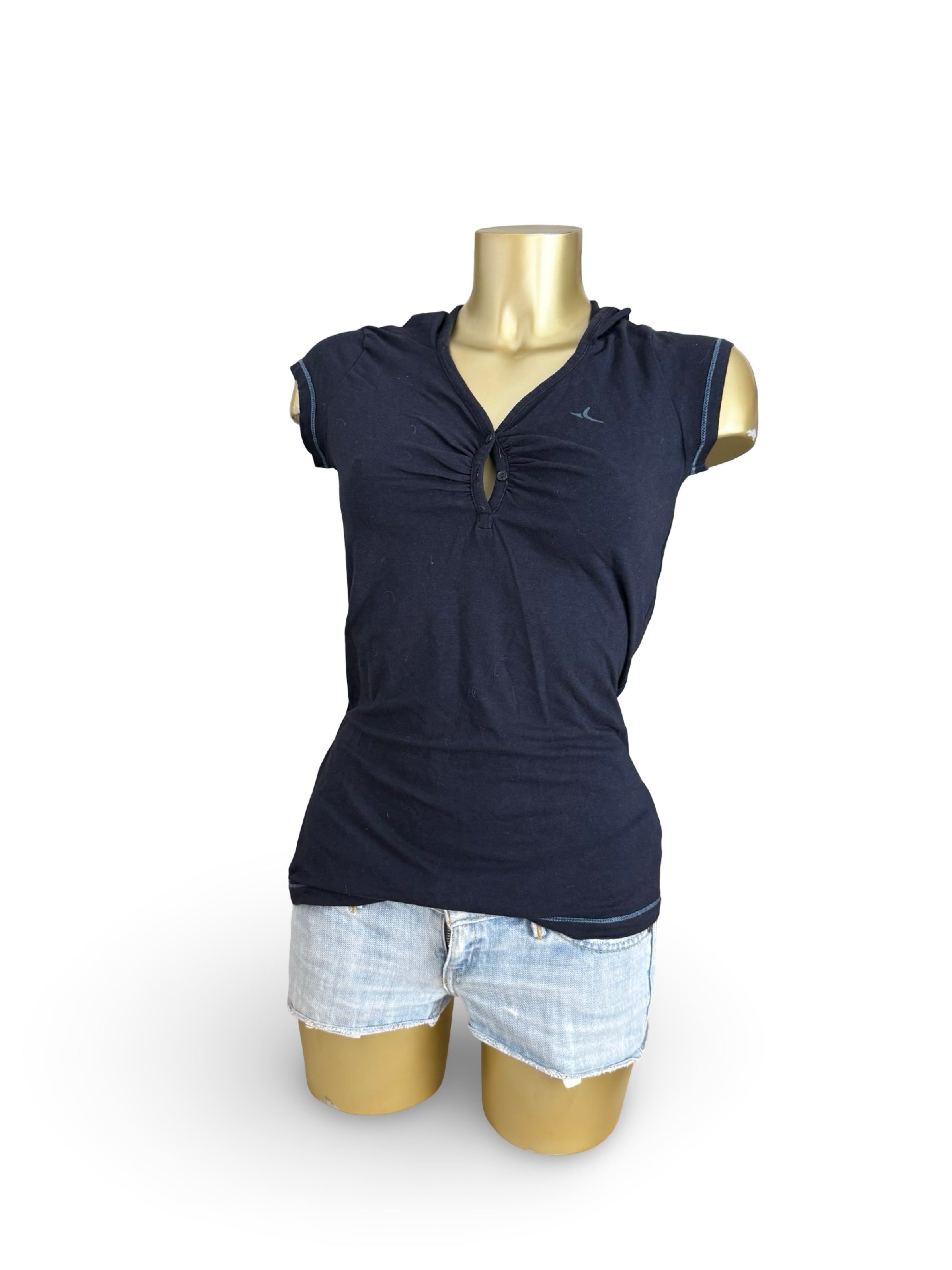 Navy hooded activewear tee (S)
