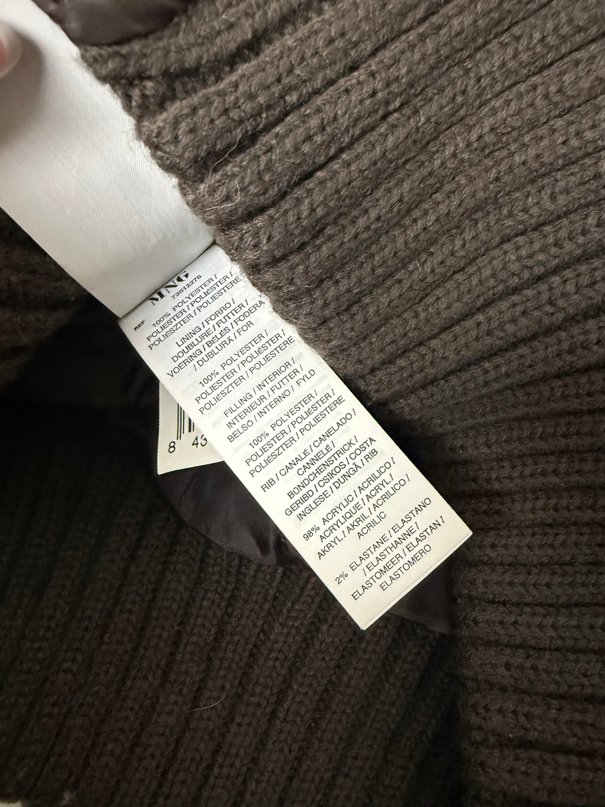 Brown tight fit puffer jacket (S)