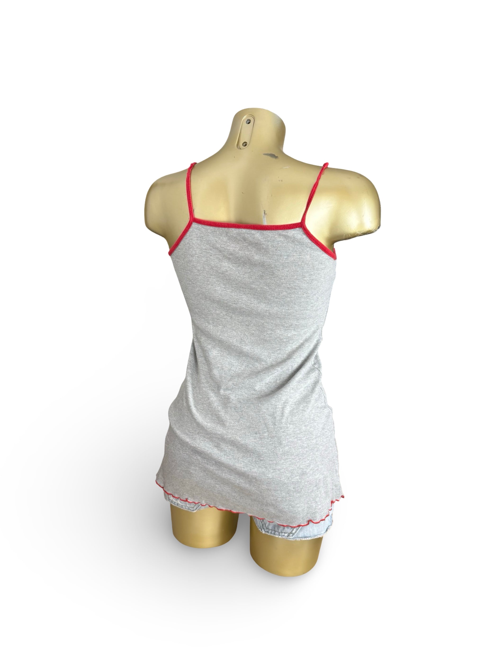 Grey cotton graphic mini dress (S)