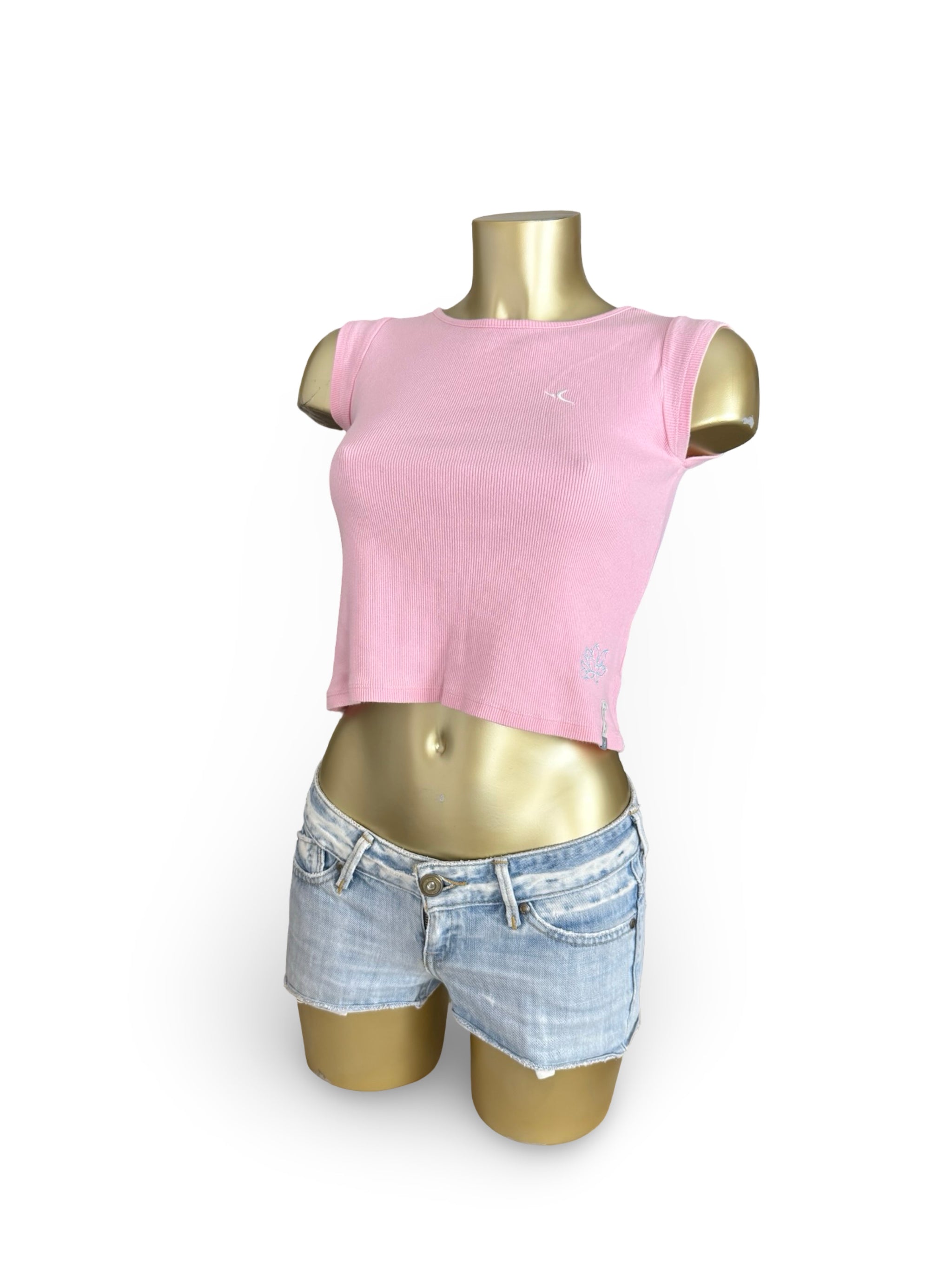 Baby pink ribbed cotton top (XS)