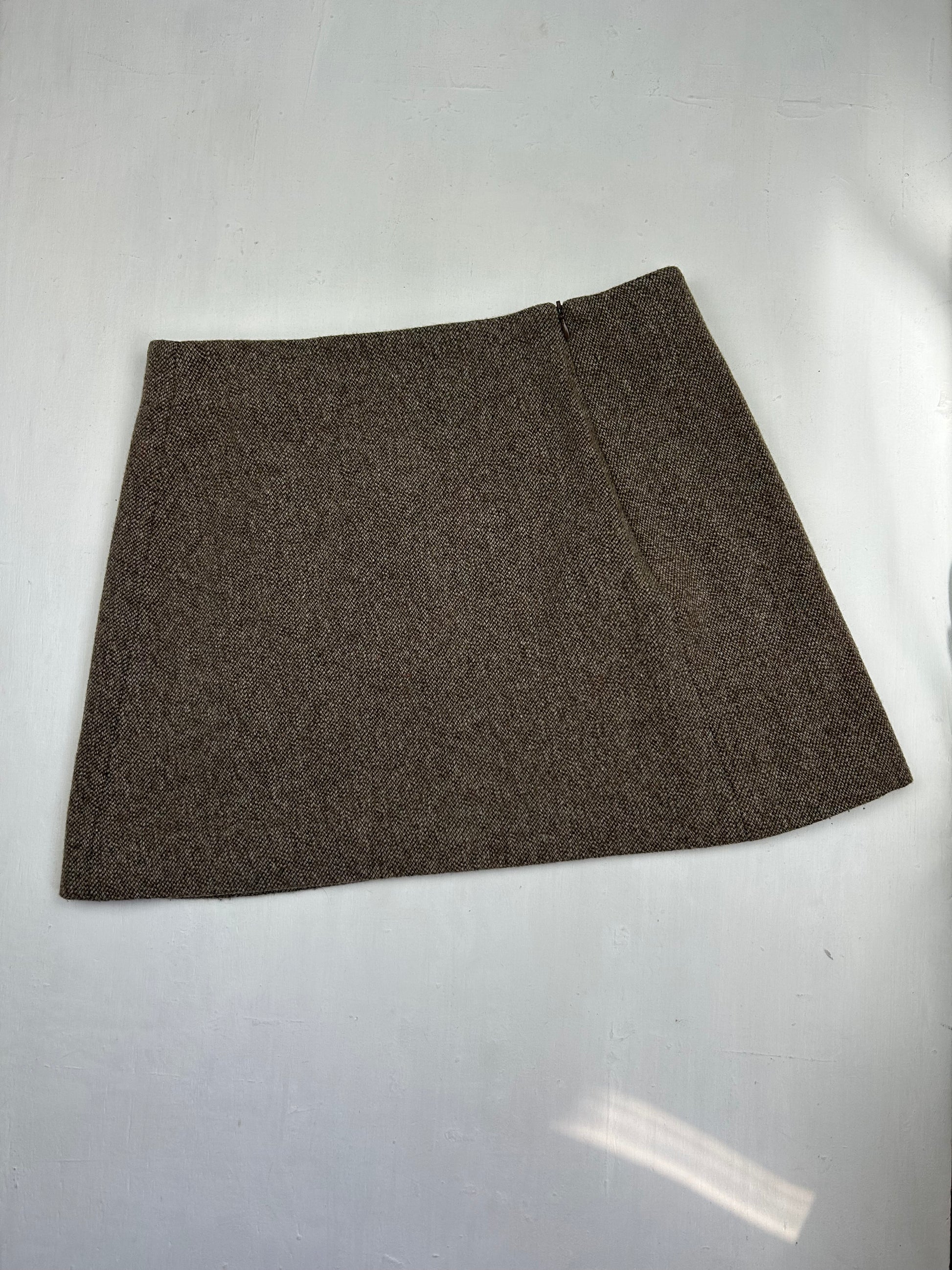 Brown office mini skirt (S)