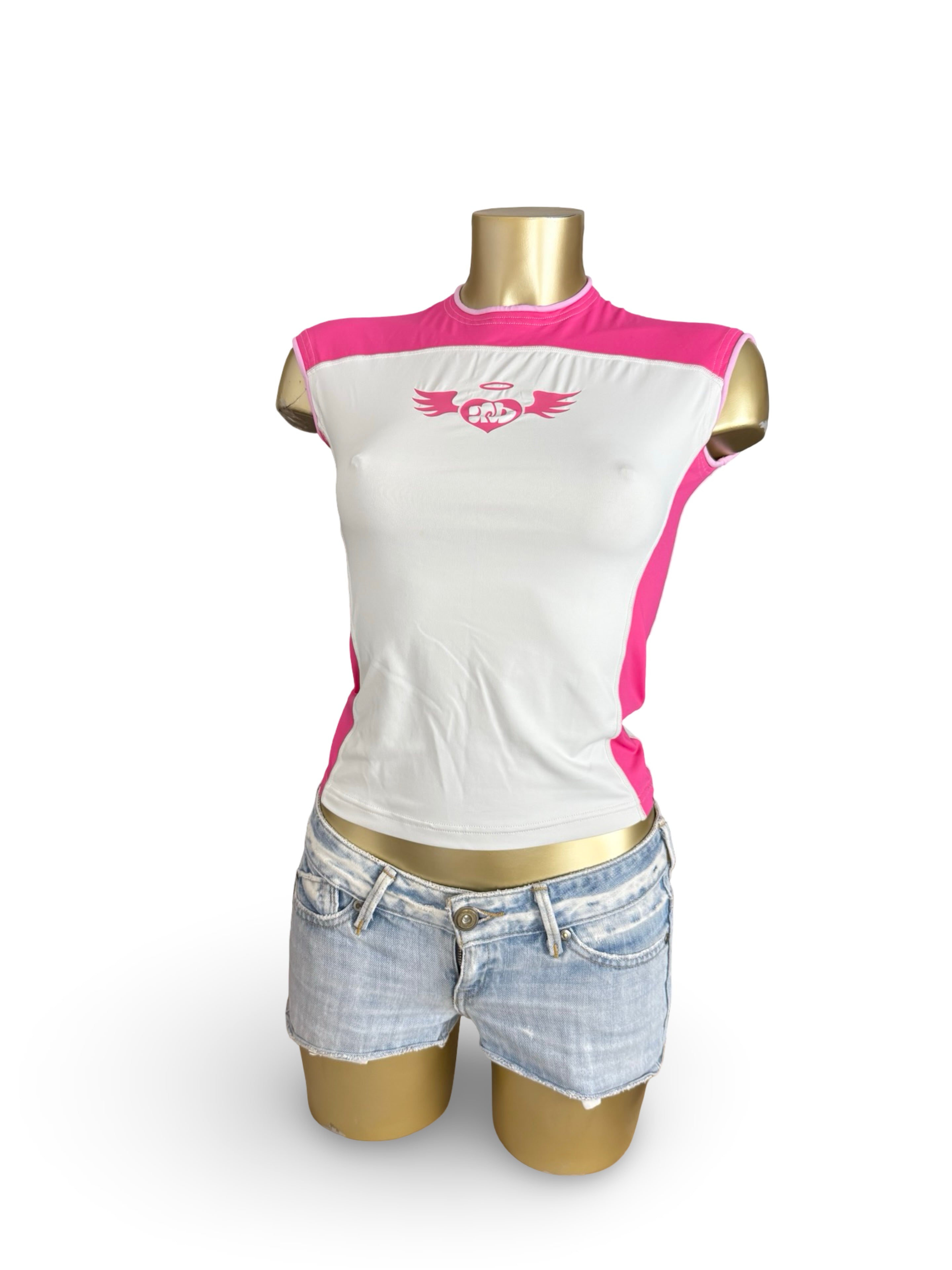 Pink activewear logo tee (S)