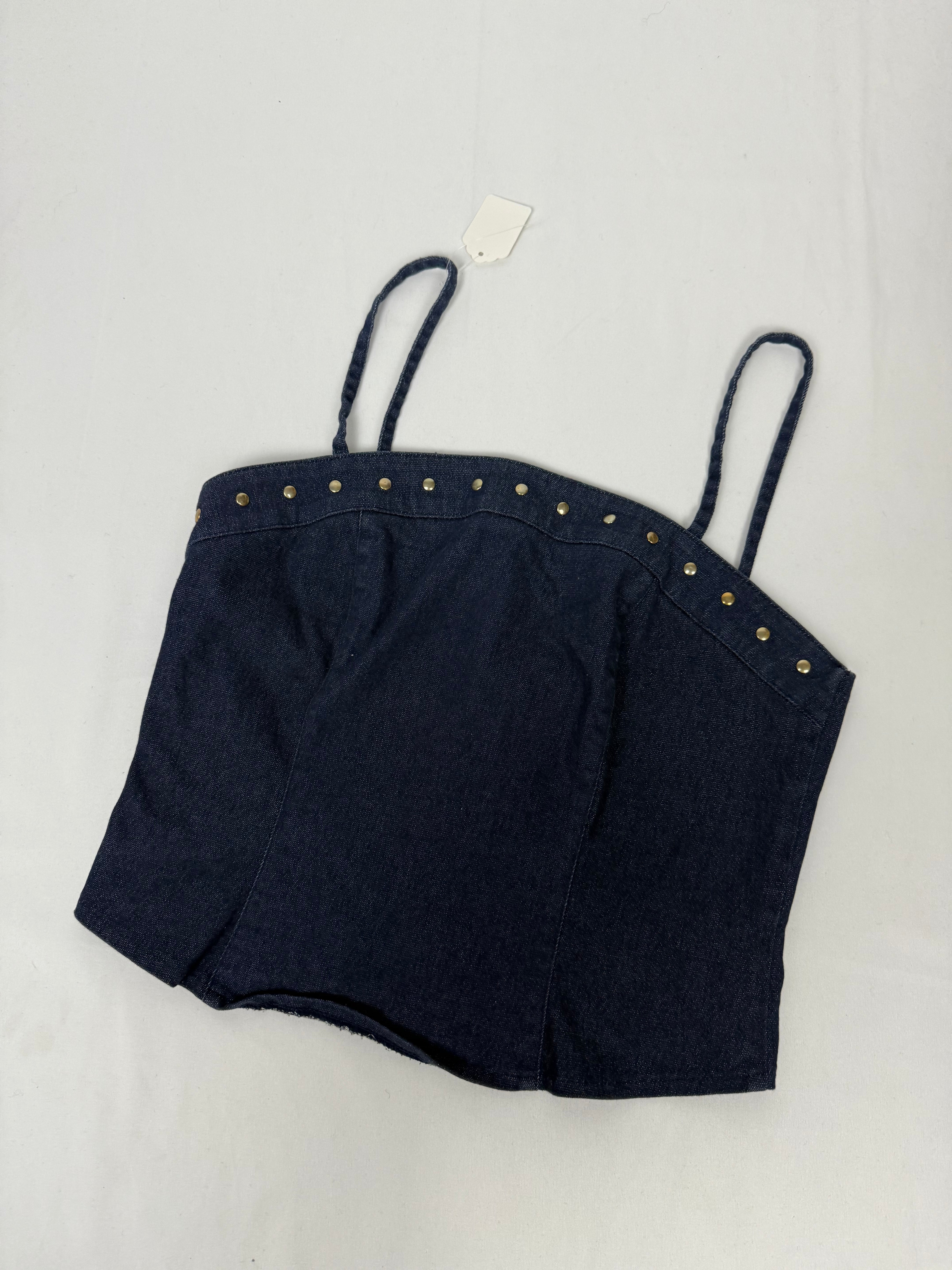 Navy denim cami top (M)