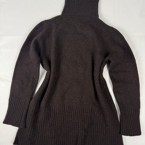 Brown 100% lambswool turtleneck winter jumper (M/L)