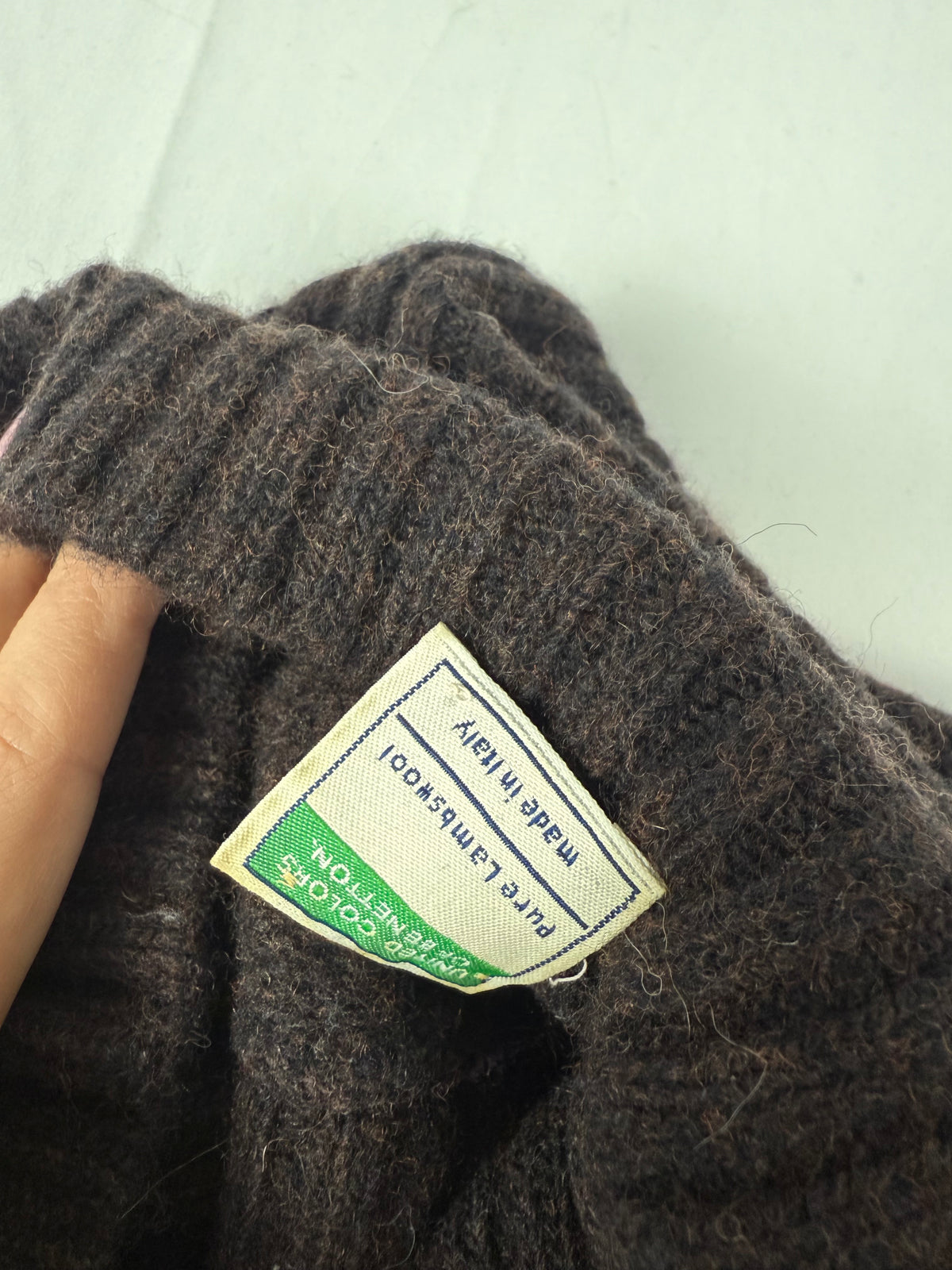 Brown wool knitted turtleneck jumper (XL)