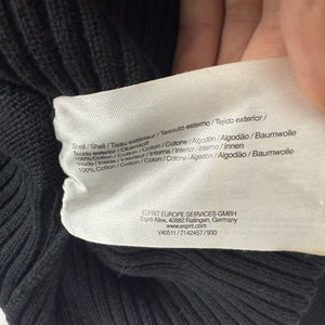 Black 100% cotton V neck tight fit wrap cardigan jumper (M)