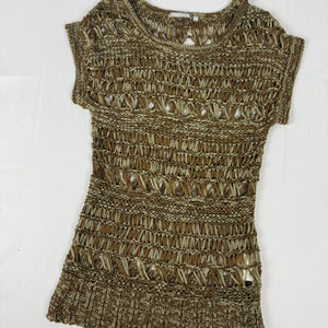 Khaki crochet tight fit tee (XS/S)