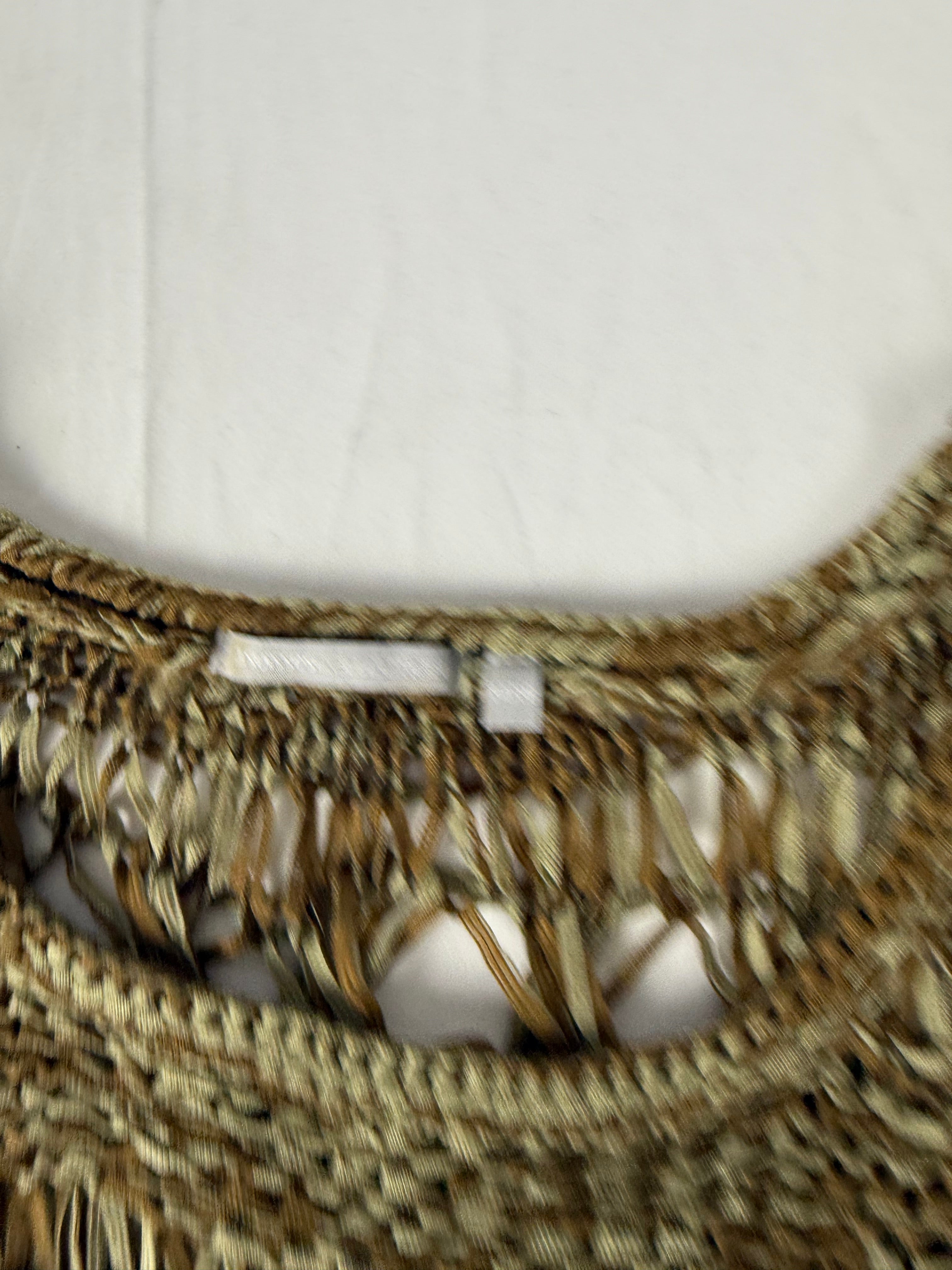 Khaki crochet tight fit tee (XS/S)